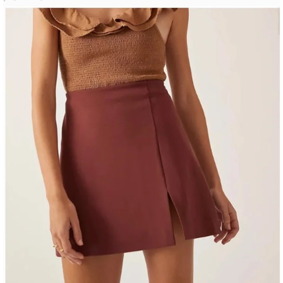 New NWOT Maeve For Anthropologie Mauve Berry Mini Micro Skirt Size‎ Large - Picture 1 of 12